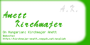 anett kirchmajer business card